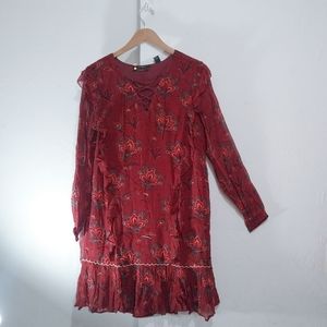 Scotch & Soda ruffle floral Drapey Shift Dress